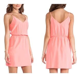 Amanda Uprichard‎ Mini Dress S Neon Ballet Silk Easy Pocket Resort Summer Chic